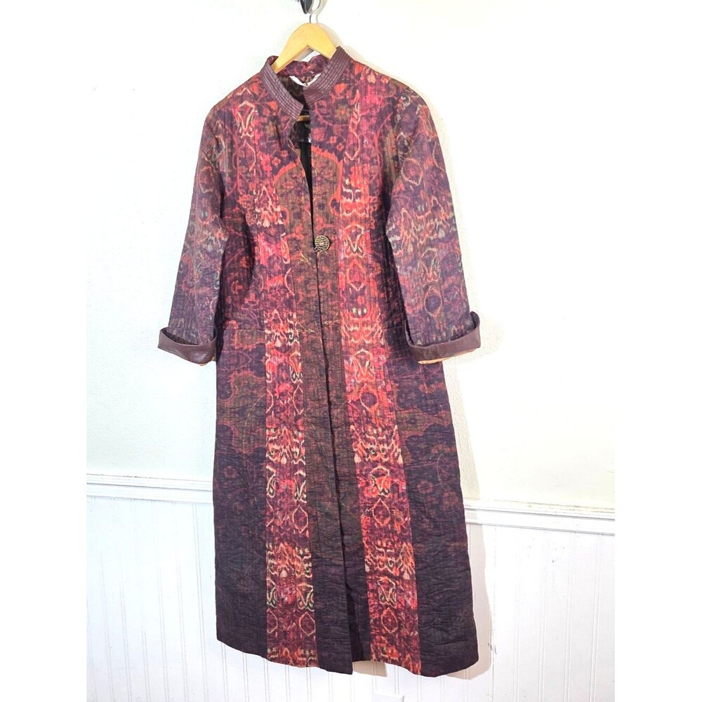 Soft Surroundings XS Boho Witchy Duster Jacket Long Coat Embroidered Print